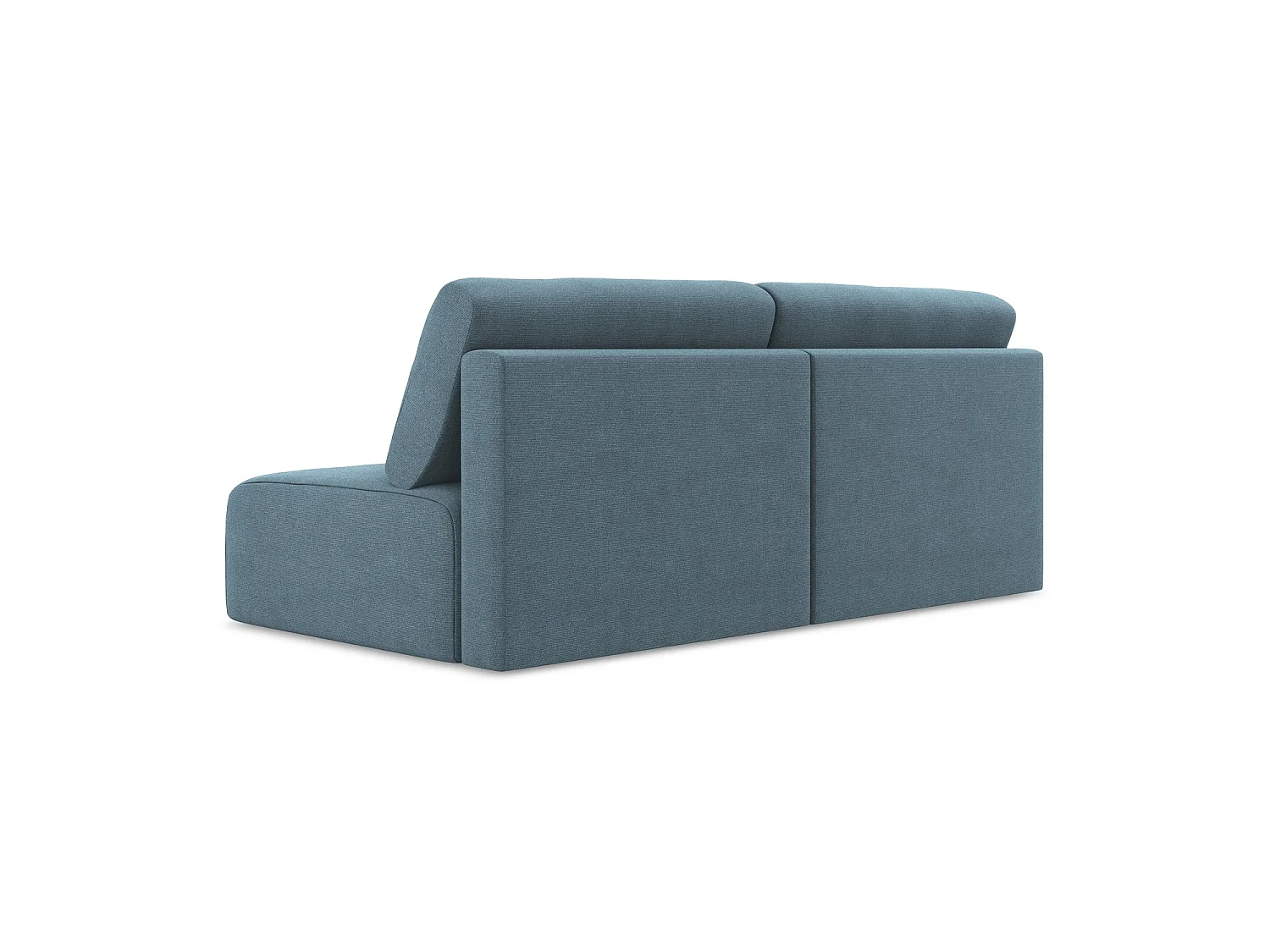 Canapé 3 places convertible en tissu texturé - bleu clair - OSTIA