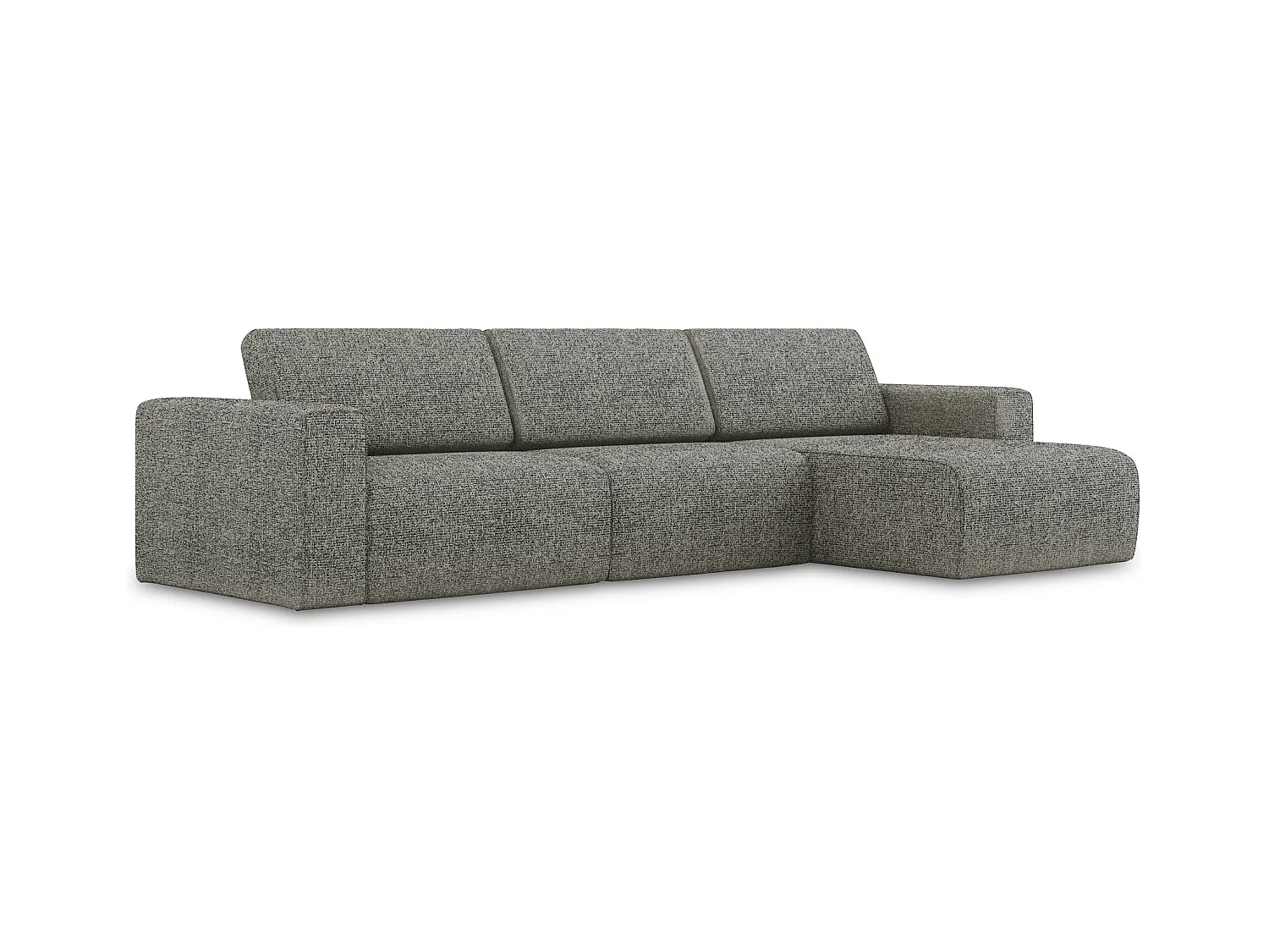 Modulares Ecks Sofa M rechts - Rechts - Strukturstoff - Stahl - KALEA