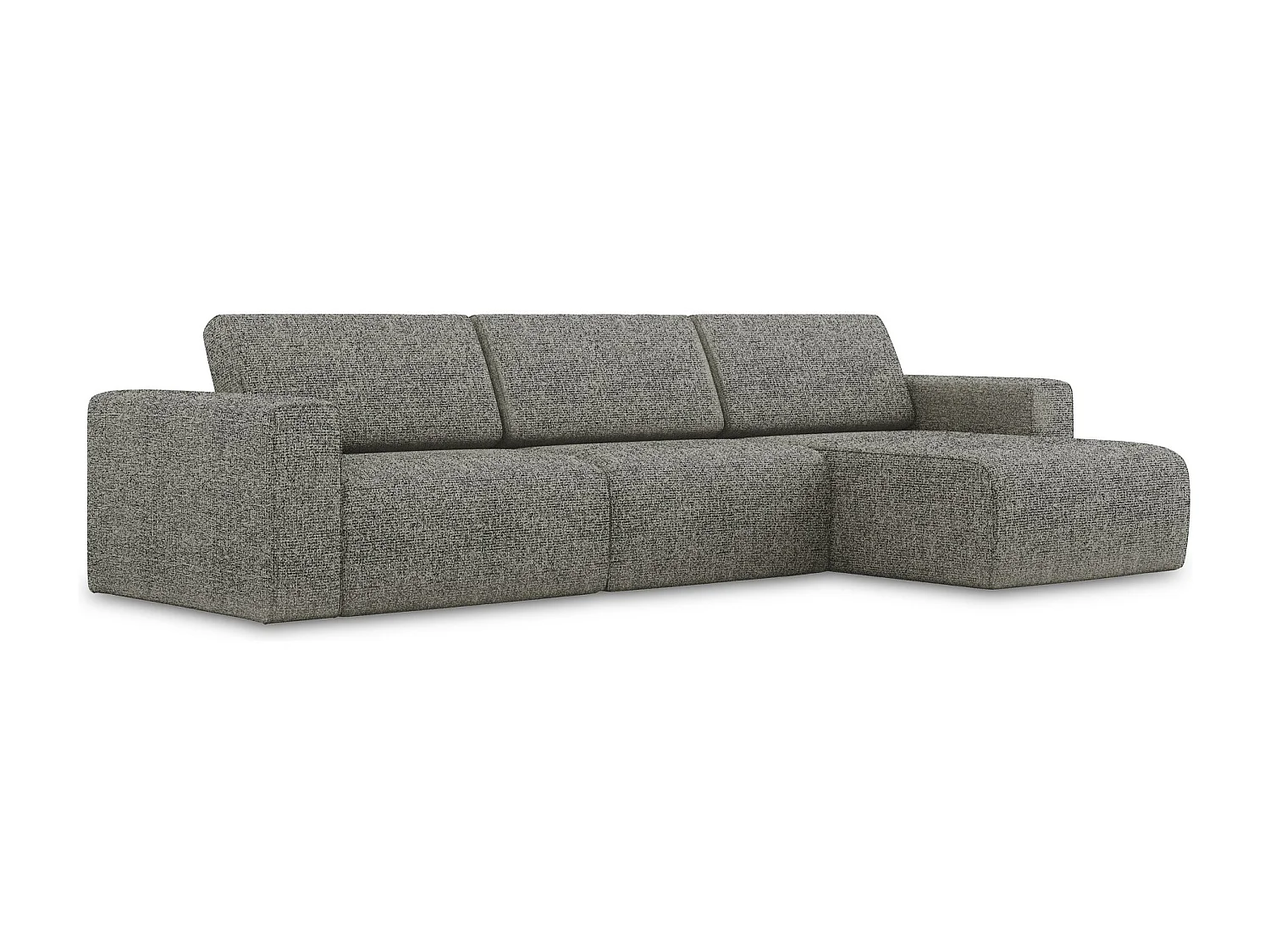 Canapé modulable d’angle M droit en Strukturstoff - acier - KALEA