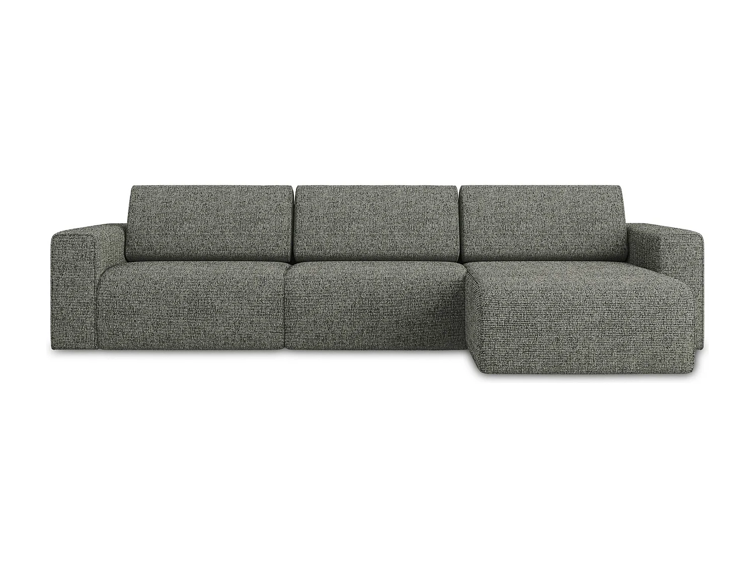 Canapé modulable d’angle M droit en Strukturstoff - acier - KALEA