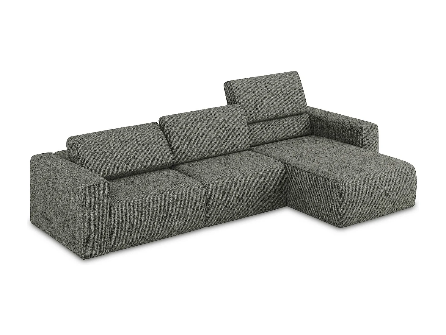 Canapé modulable d’angle M droit en Strukturstoff - acier - KALEA