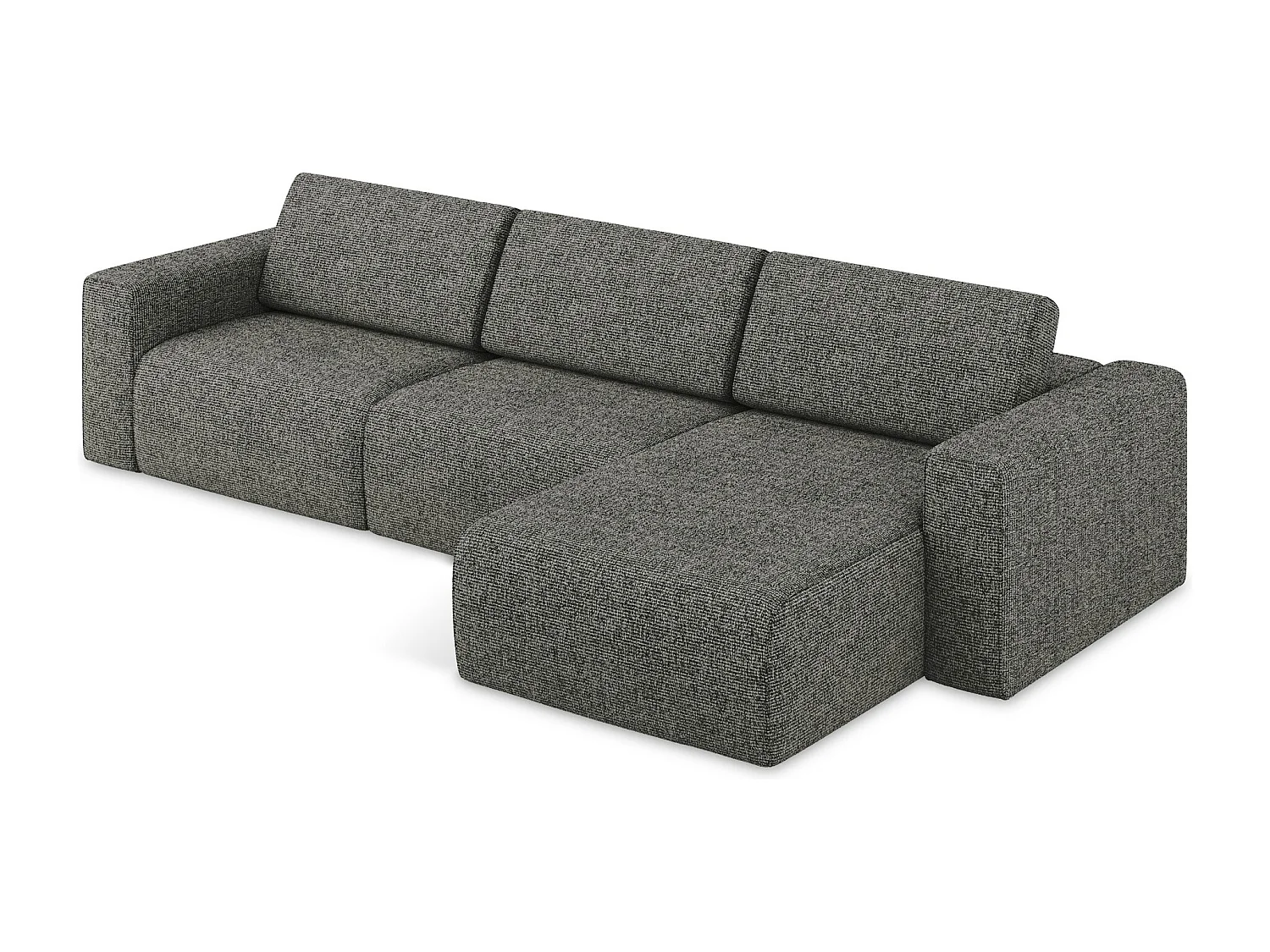 Canapé modulable d’angle M droit en Strukturstoff - acier - KALEA