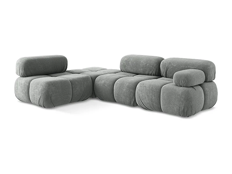 3-Sitzer Modulares Ecksofa - Ecke Links - Chenille - Grau - LOKUA