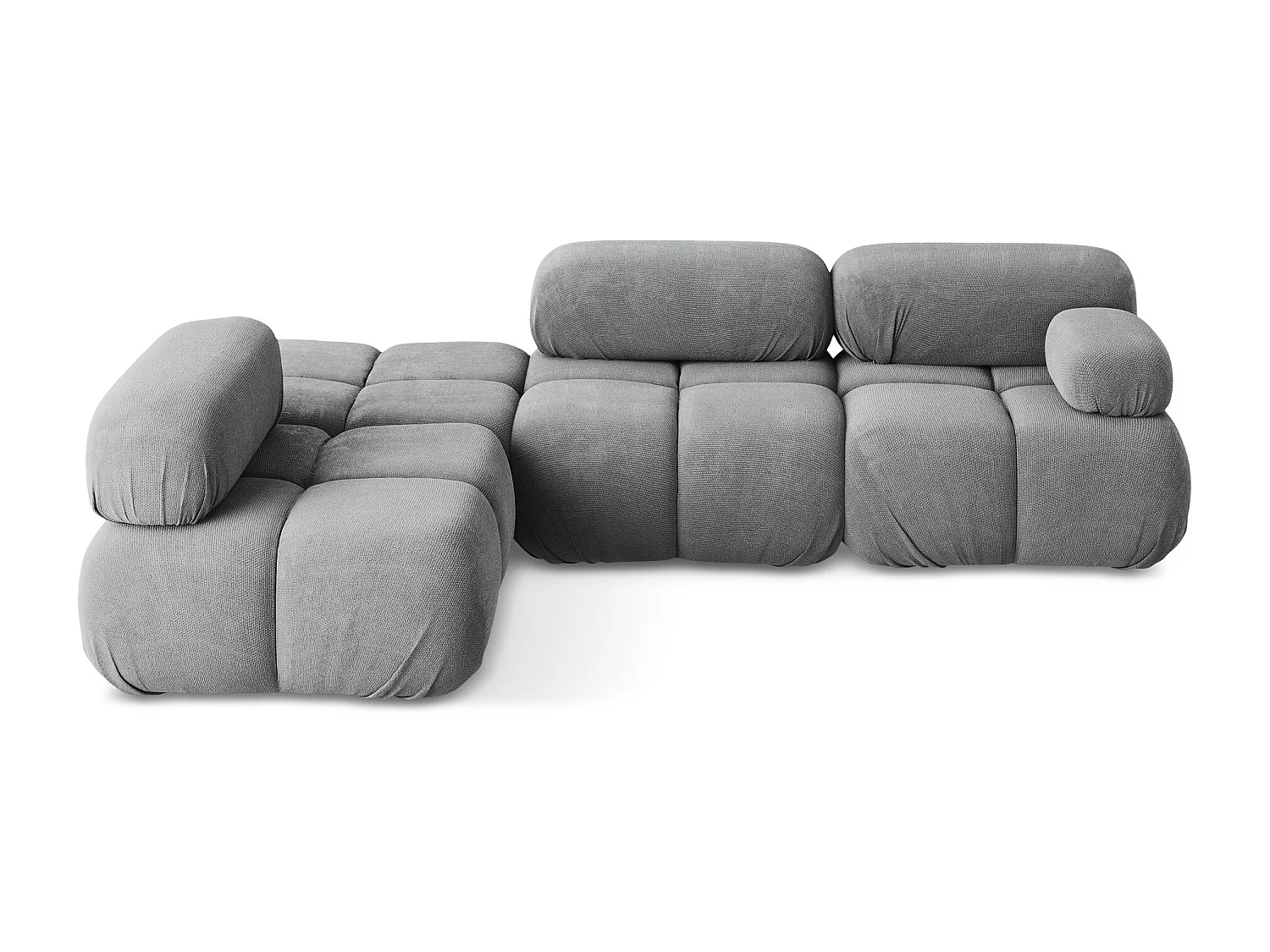 3-Sitzer Modulares Ecksofa - Ecke Links - Chenille - Grau - LOKUA
