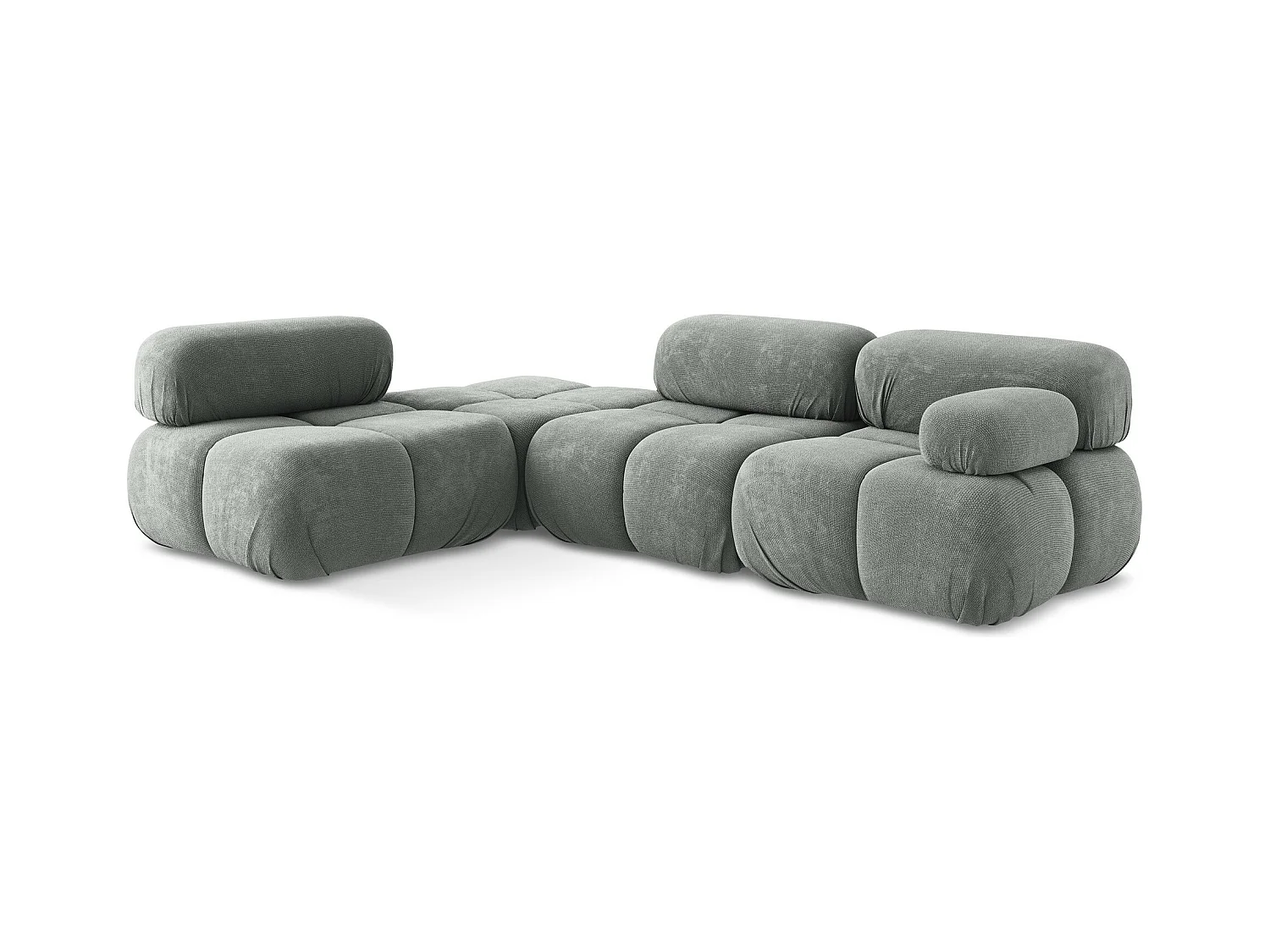 Canapé d'angle modulaire gauche en Chenille - gris - LOKUA