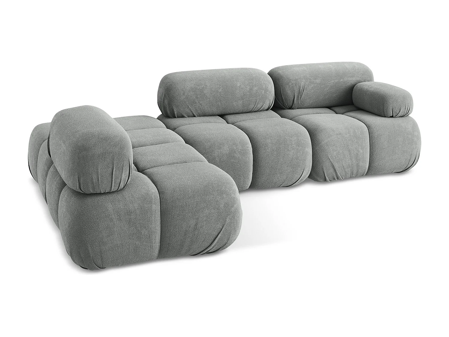 3-Sitzer Modulares Ecksofa - Ecke Links - Chenille - Grau - LOKUA