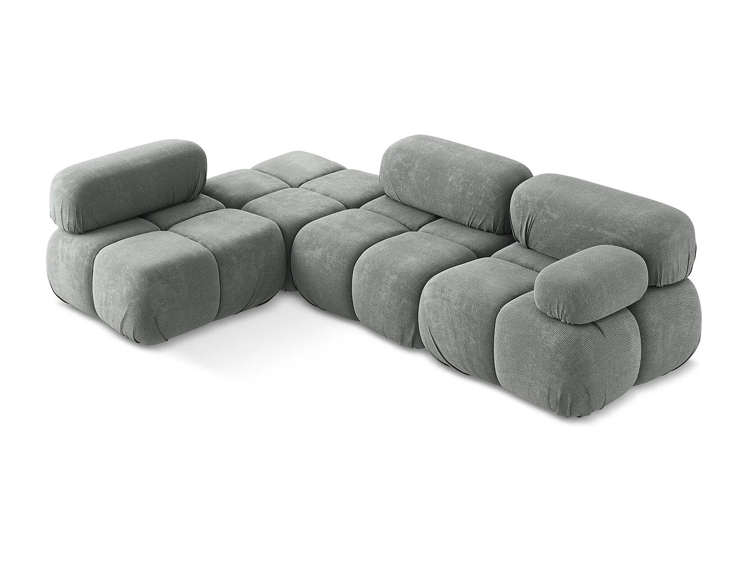 3-Sitzer Modulares Ecksofa - Ecke Links - Chenille - Grau - LOKUA