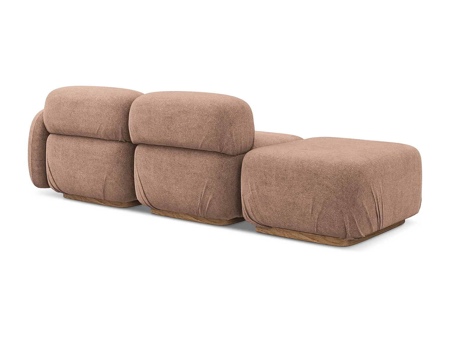 Canapé modulable 3 places gauche en Bouclé - rose sourd - AILANI