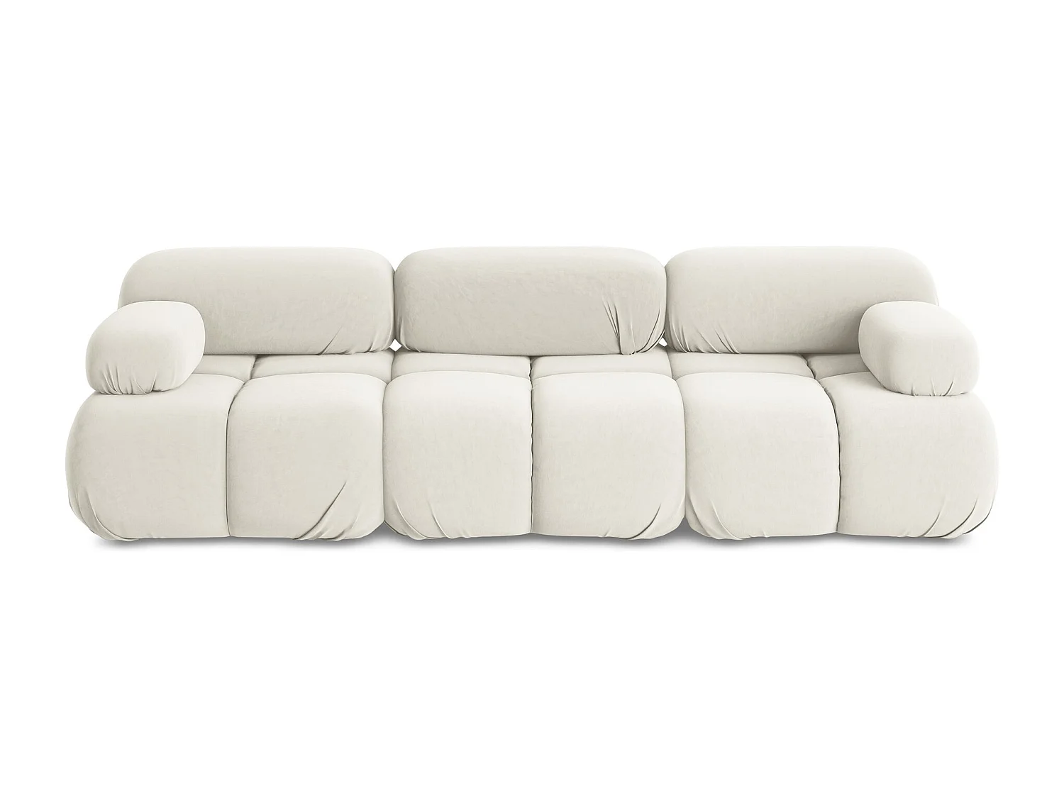 Modulares 3-Sitzer Sofa - - Samt - Hell beige - LOKUA