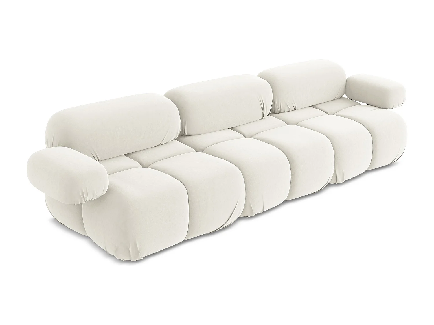 Modulares 3-Sitzer Sofa - - Samt - Hell beige - LOKUA