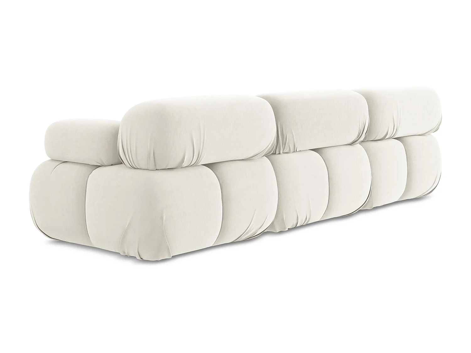 Canapé modulable 3 places en Samt - beige clair - LOKUA