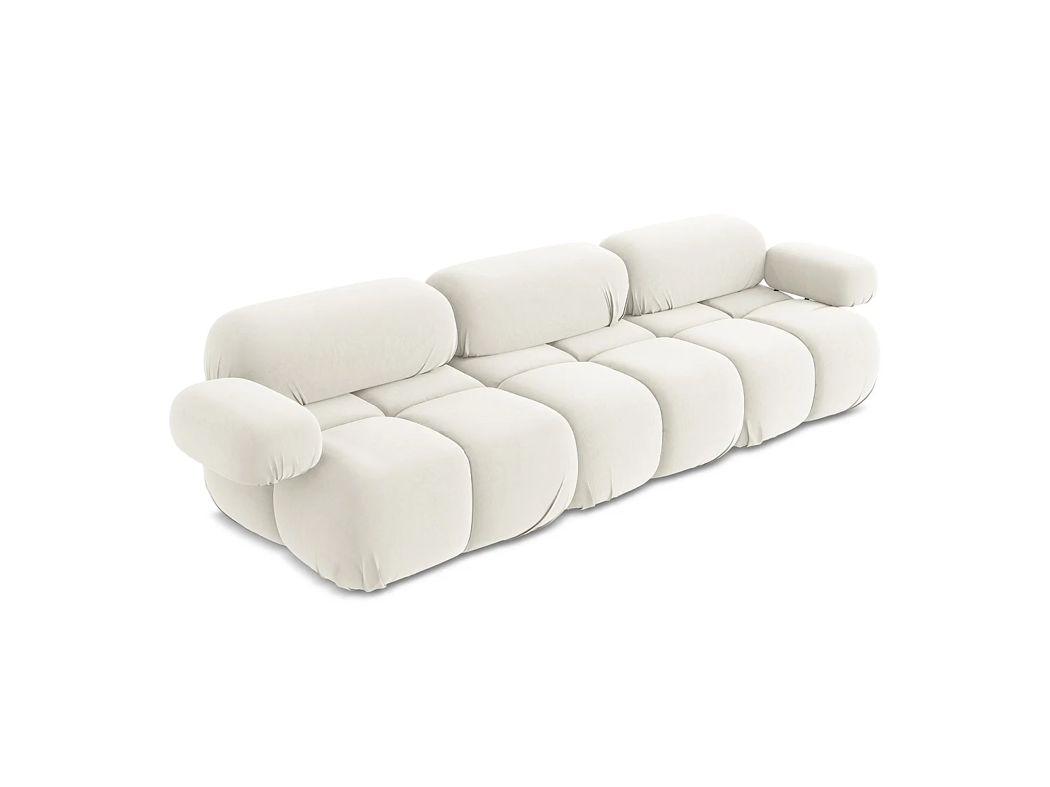 Modulares 3-Sitzer Sofa - - Samt - Hell beige - SANREMO