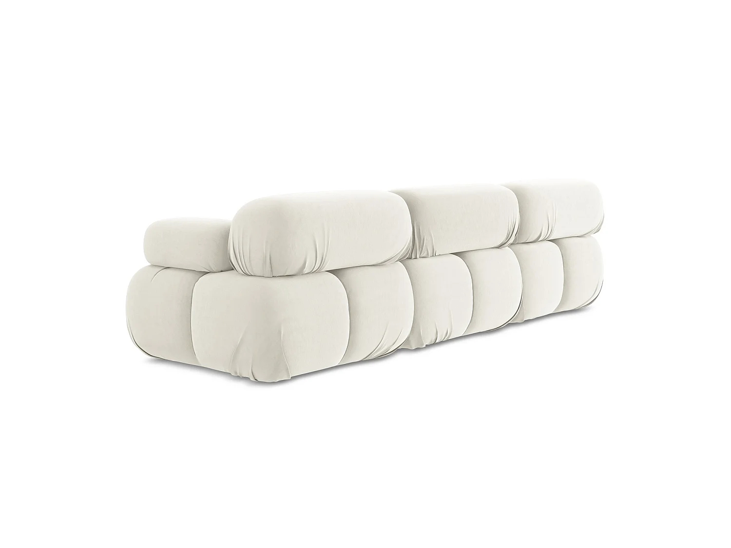 Modulares 3-Sitzer Sofa - - Samt - Hell beige - SANREMO