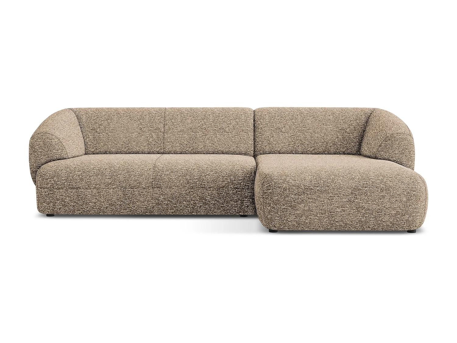 Canapé d'angle 3 places modulaire droit en Strukturstoff - beige foncé - MOANA