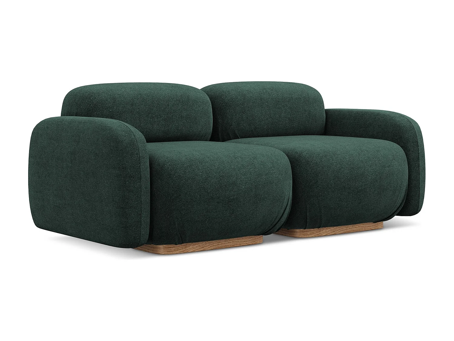 Modulares 3-Sitzer Sofa - - Bouclé - Flaschengrün - AILANI