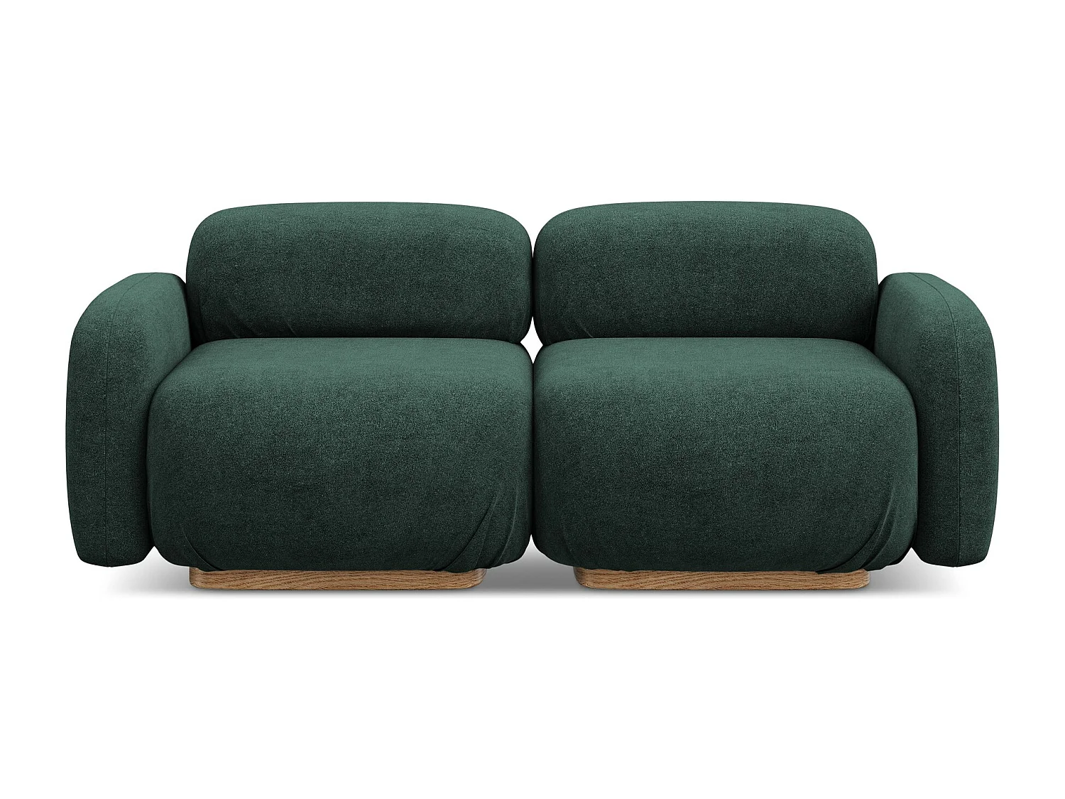 Modulares 3-Sitzer Sofa - - Bouclé - Flaschengrün - AILANI