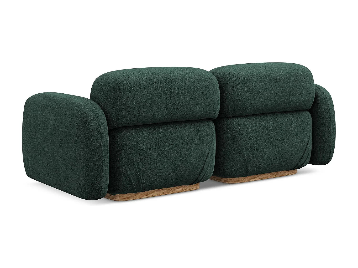 Modulares 3-Sitzer Sofa - - Bouclé - Flaschengrün - AILANI