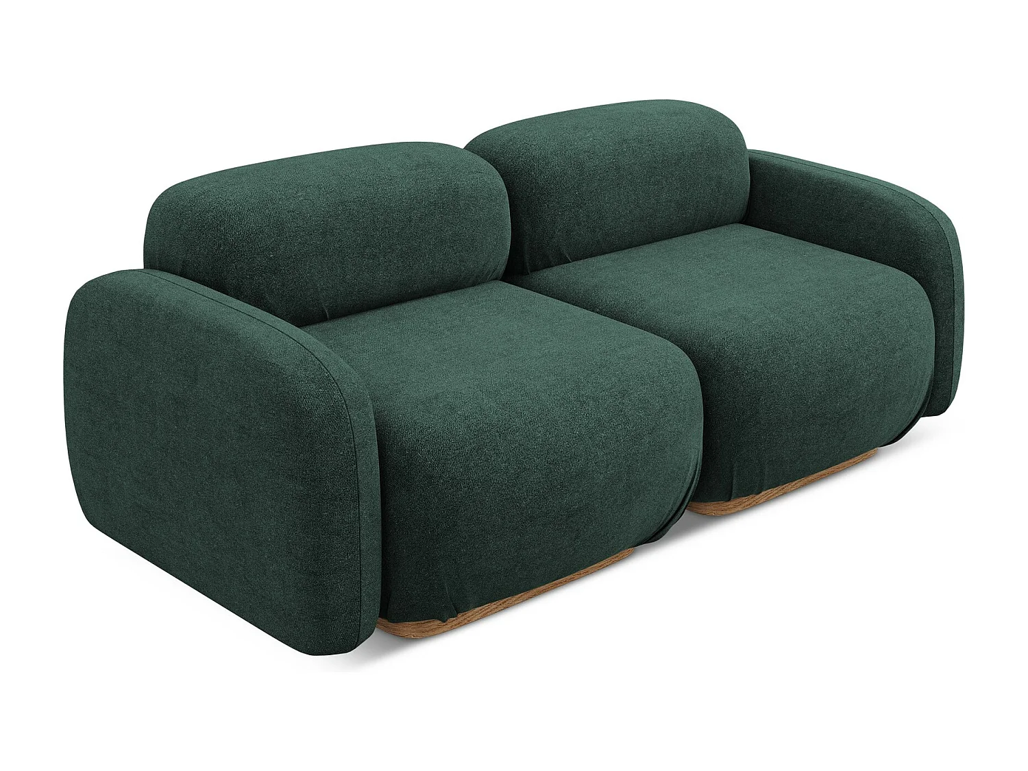 Canapé modulable 3 places en Bouclé - bouteille verte - AILANI