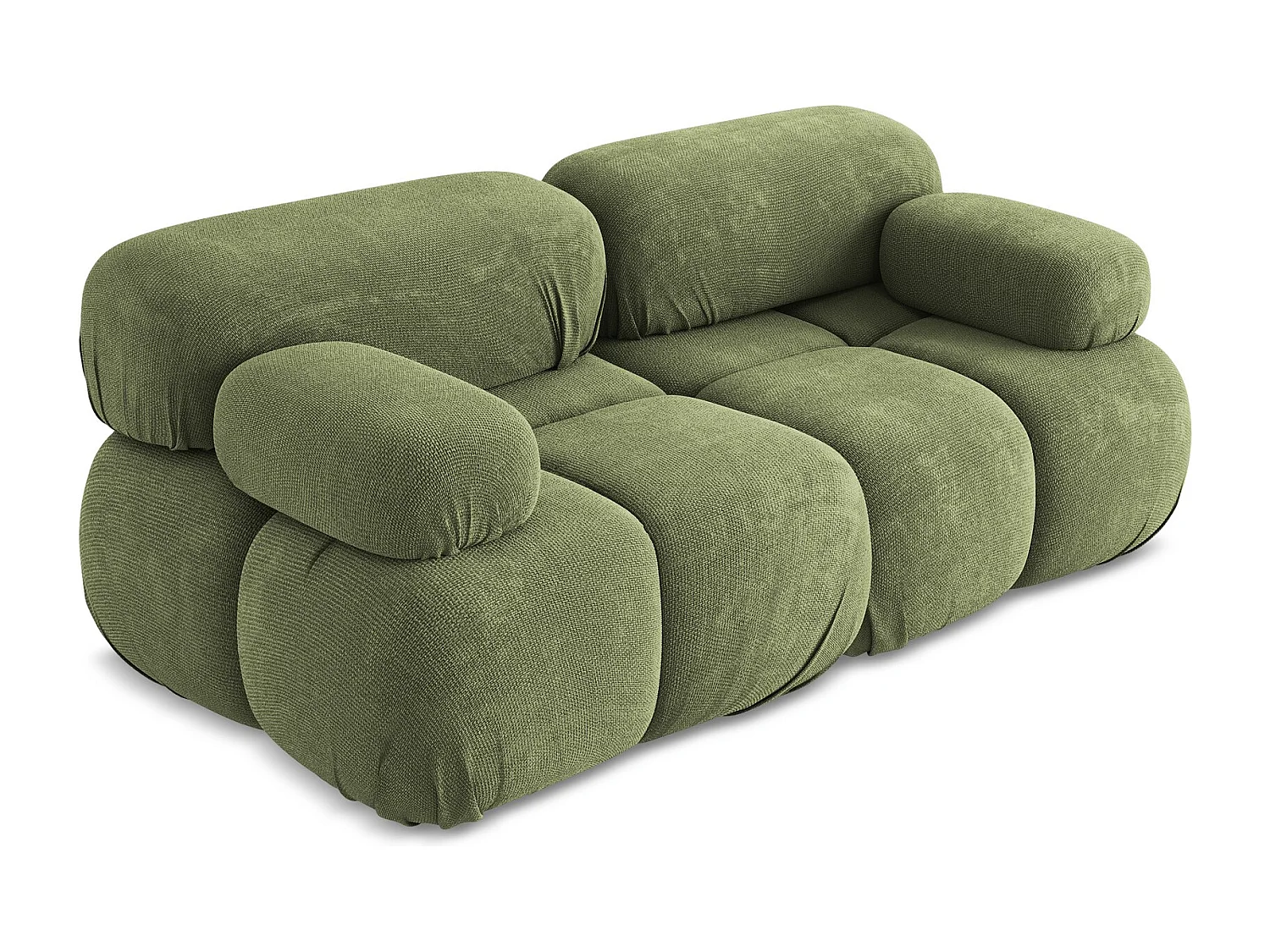 2-Sitzer Sofa - - Chenille - Grün - LOKUA
