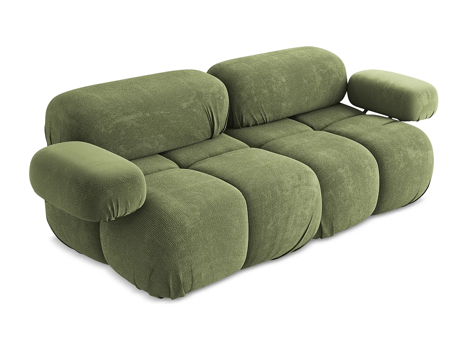2-Sitzer Sofa - - Chenille - Grün - LOKUA