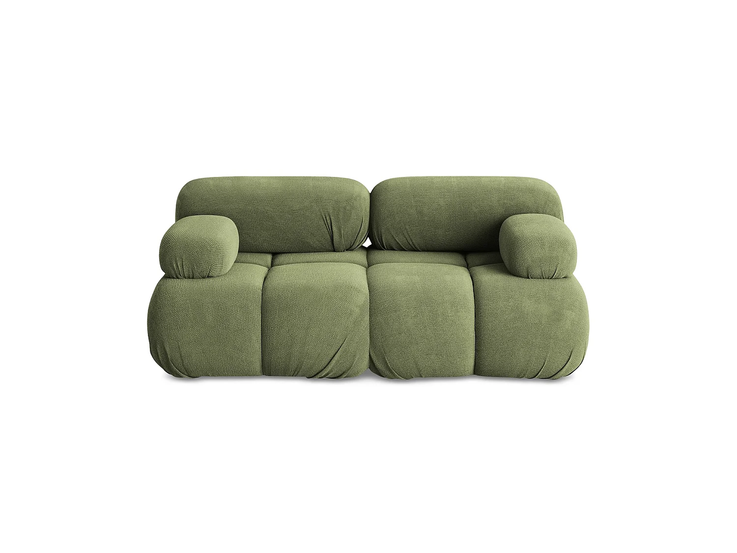 Tweezits modulaire bank van groente chenille stof - SANREMO