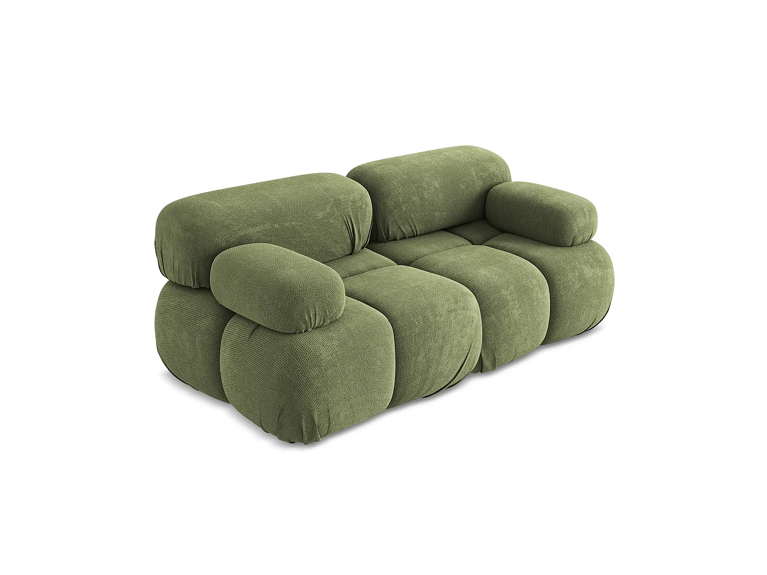 Tweezits modulaire bank van groente chenille stof - SANREMO