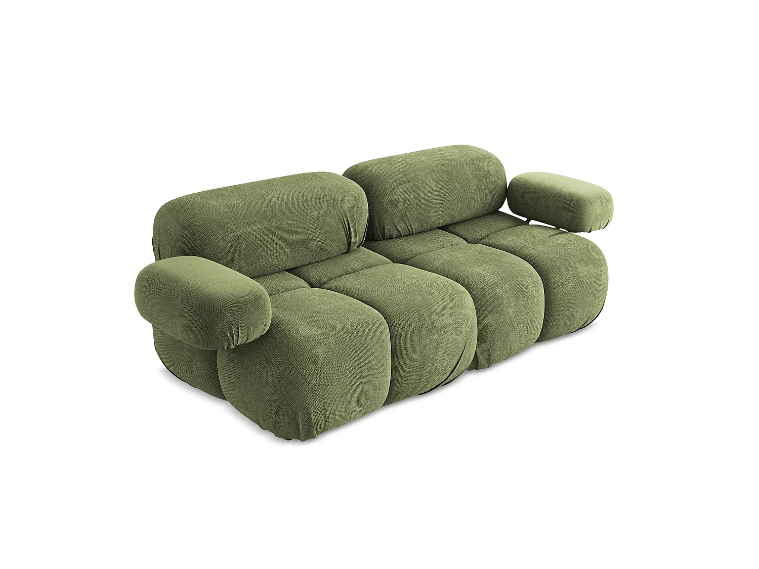 Tweezits modulaire bank van groente chenille stof - SANREMO
