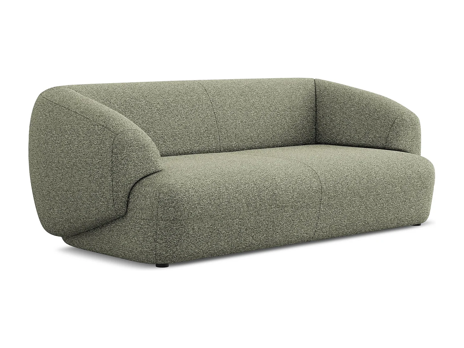 Sofá de 3 lugares em tecido texturizado azeitona - MOANA