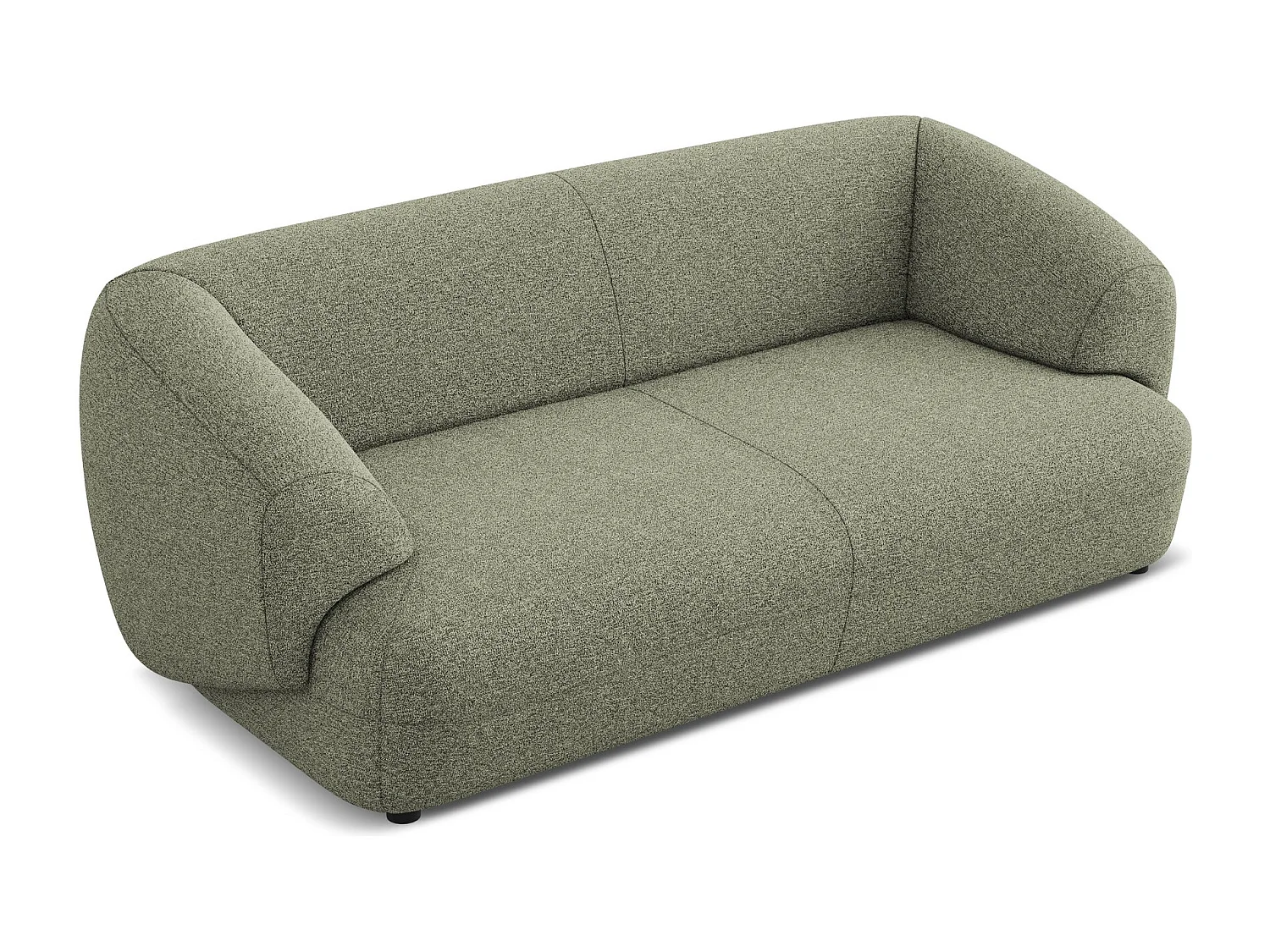 Sofá de 3 lugares em tecido texturizado azeitona - MOANA