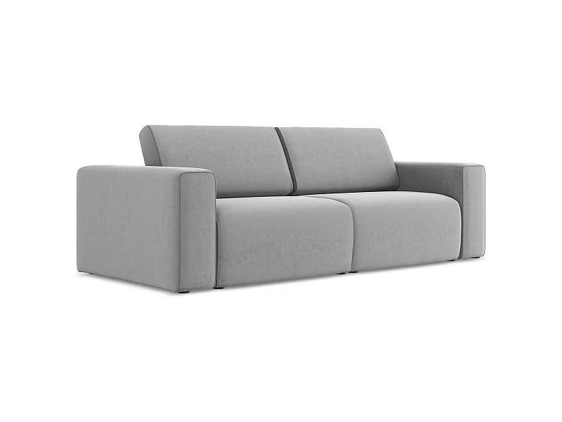 Modulares 3-Sitzer Sofa - - Samt - Grau - KALEA