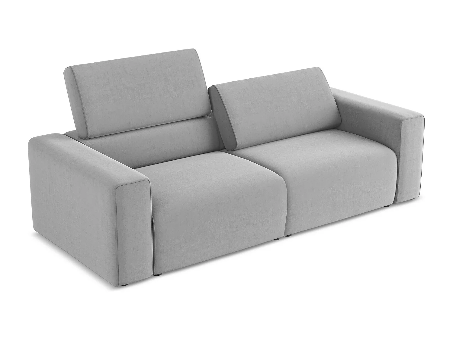 Driezits modulaire bank van grijs velours - KALEA