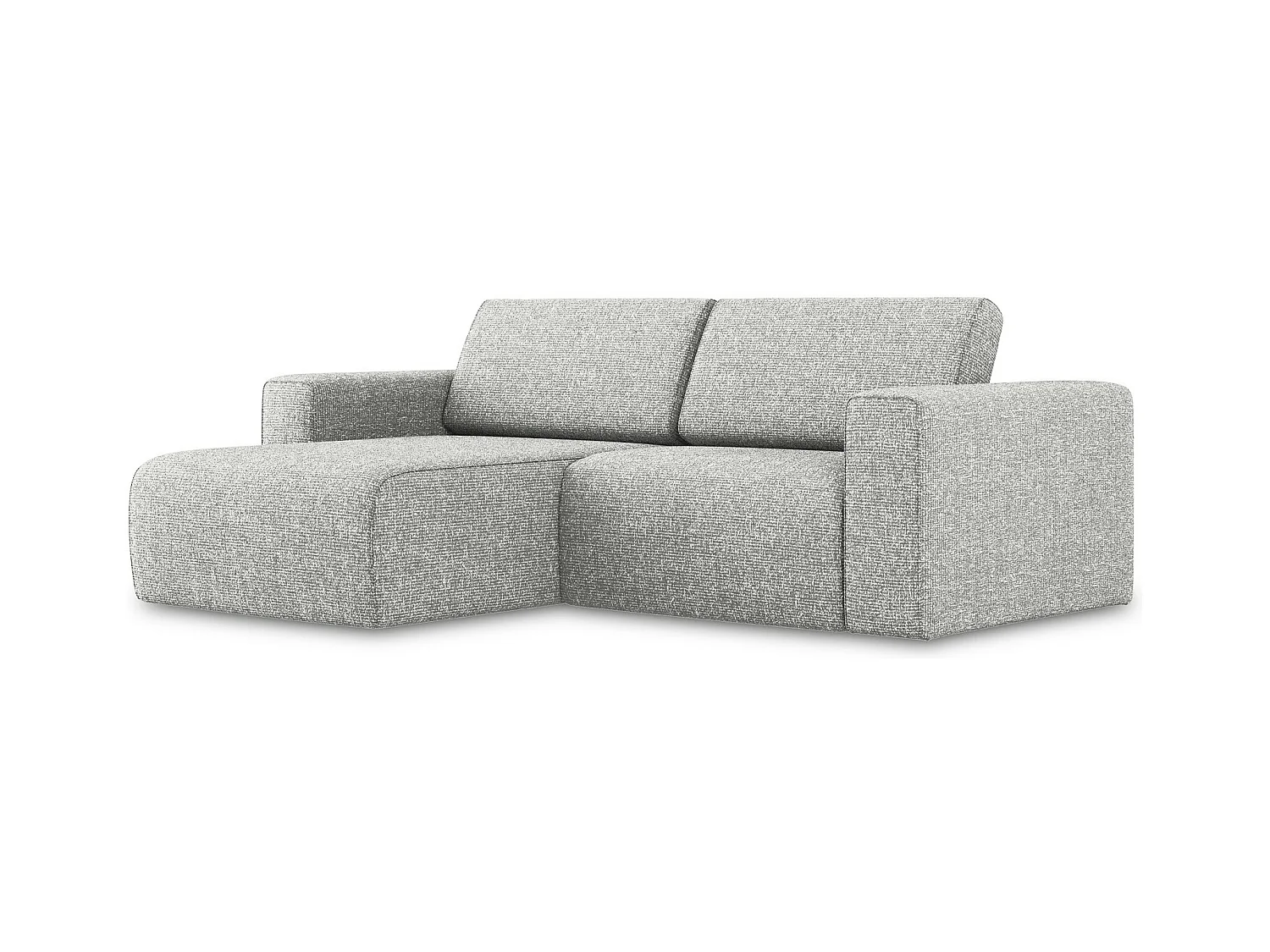 3-Sitzer Modulares Ecksofa - Ecke Links - Strukturstoff - Silber - KALEA