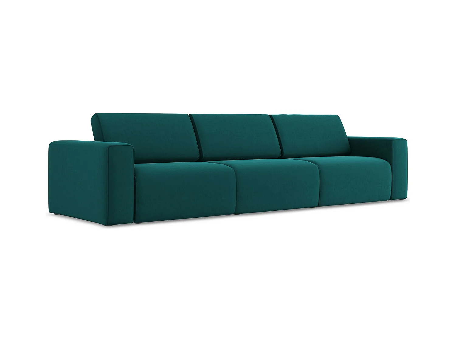 Canapé modulable 4 places en Samt - marin - KALEA