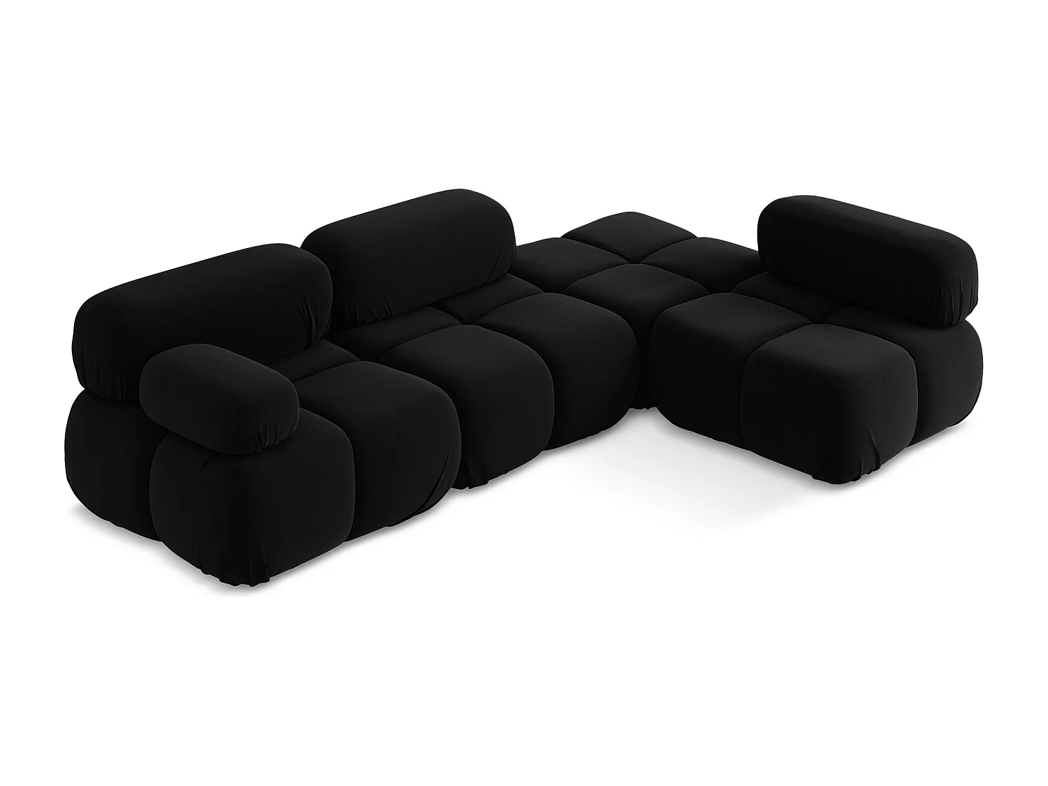 Canapé d'angle modulaire droit en Samt - noir - LOKUA