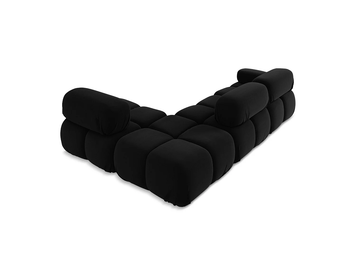 3-Sitzer Modulares Ecksofa - Ecke Rechts - Samt - Schwarz - SANREMO