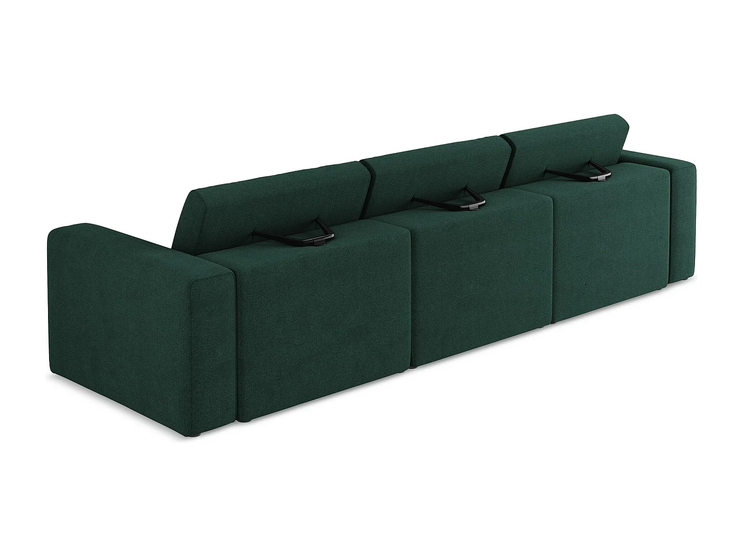 Canapé modulable 4 places en Strukturstoff - bouteille verte - KALEA