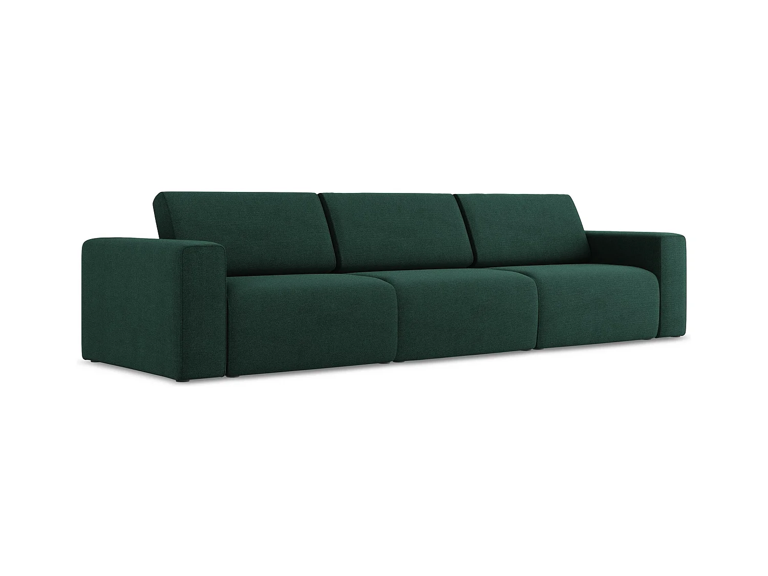 Canapé modulable 4 places en Strukturstoff - bouteille verte - KALEA