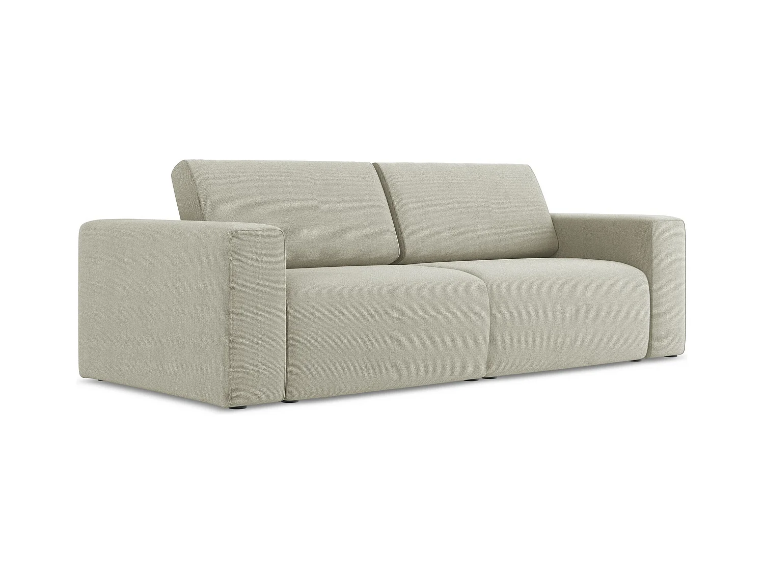 Modulares 3-Sitzer Sofa - - Strukturstoff - Hell beige - KALEA