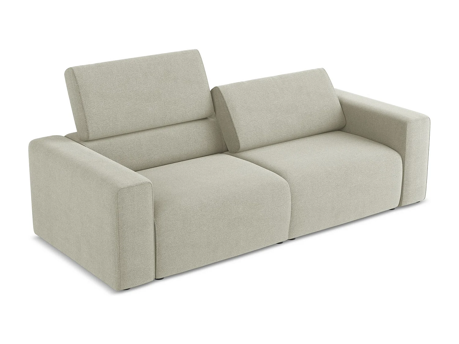 3-osobowa kanapa modułowa - z tkaniny strukturalnej - jasny beż - KALEA