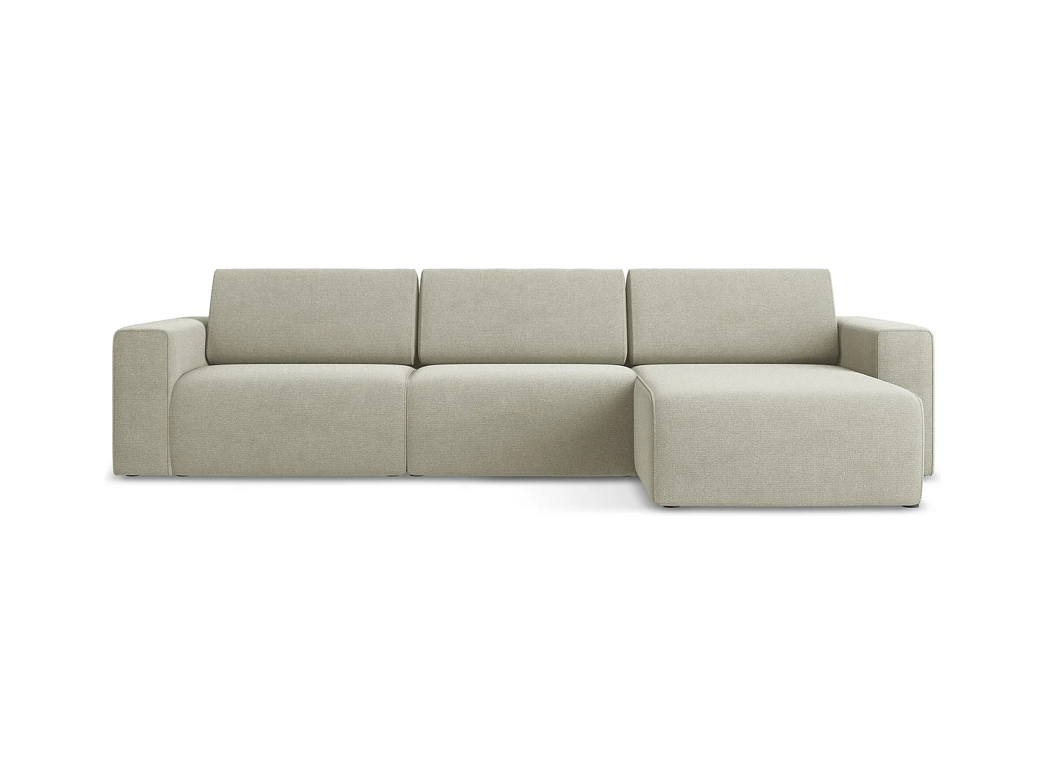 Modulares Ecks Sofa M rechts - Rechts - Strukturstoff - Hell beige - KALEA