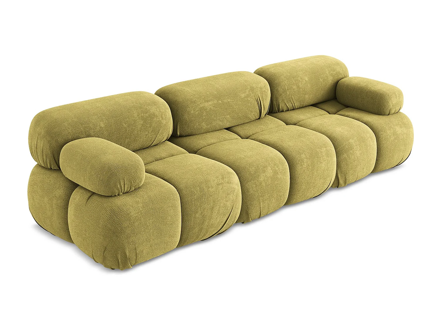 Canapé modulable 3 places en Chenille - vert citron - LOKUA