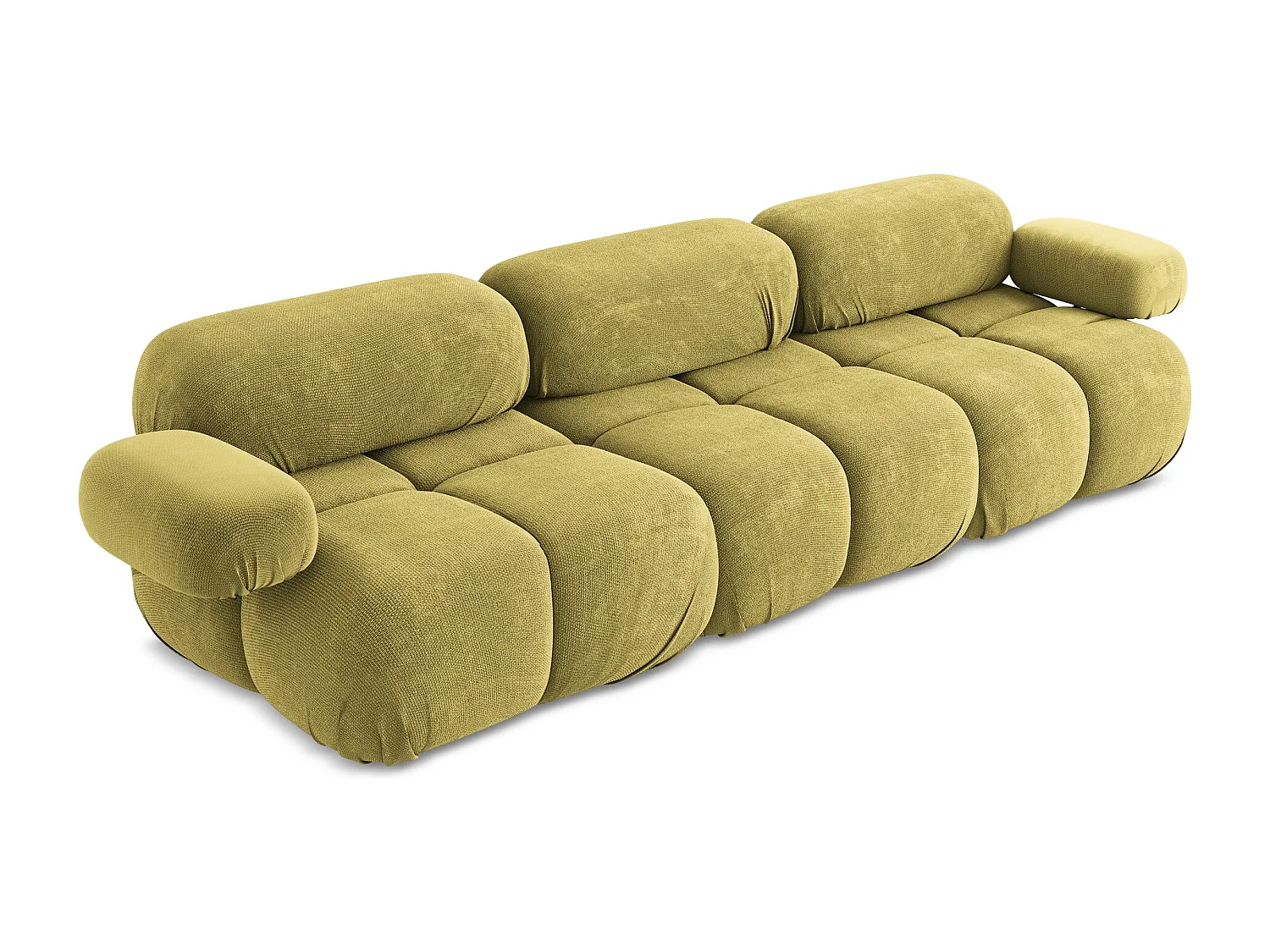 Canapé modulable 3 places en Chenille - vert citron - LOKUA