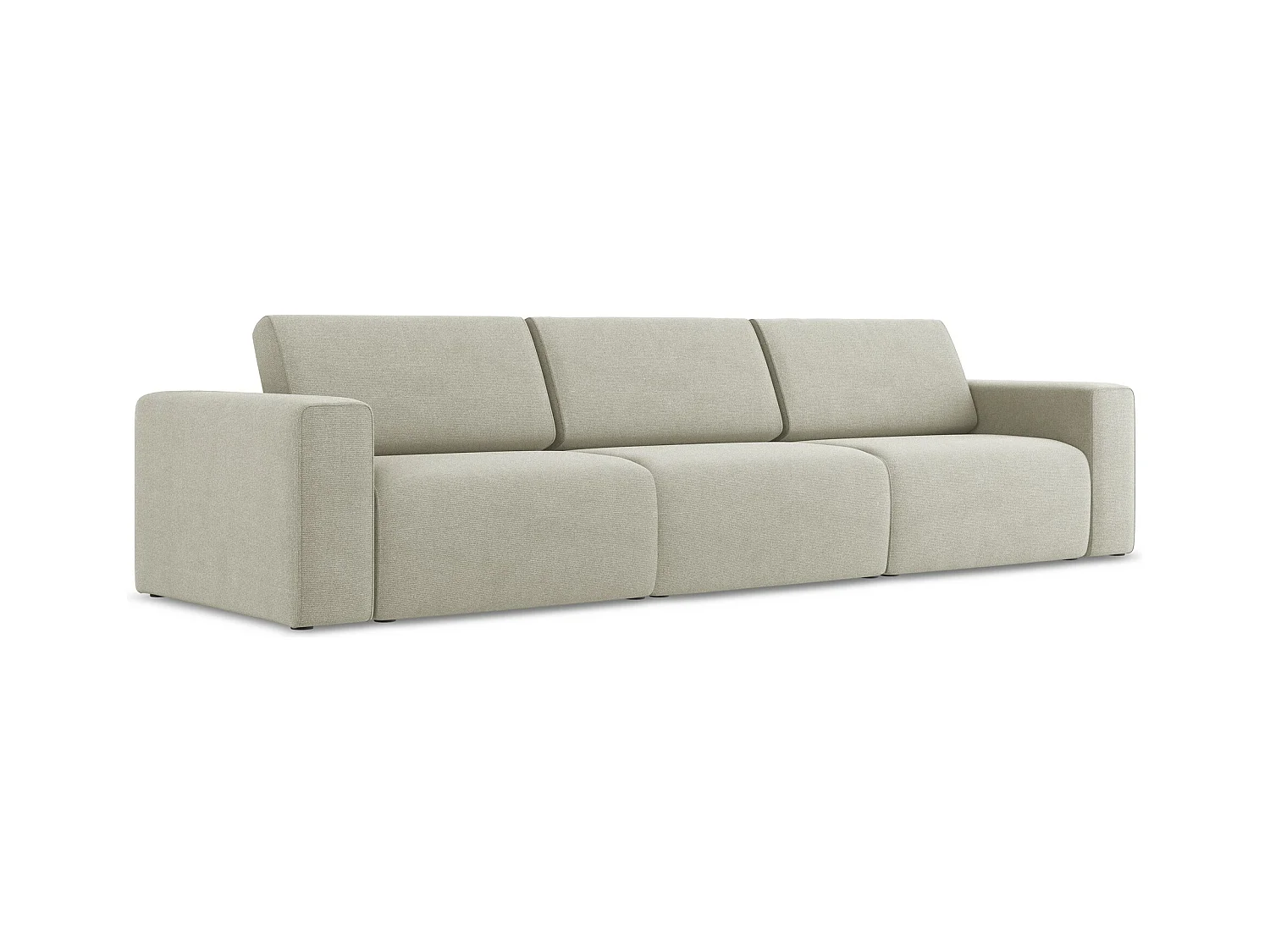 Modulares 4-Sitzer Sofa - - Strukturstoff - Hell beige - KALEA