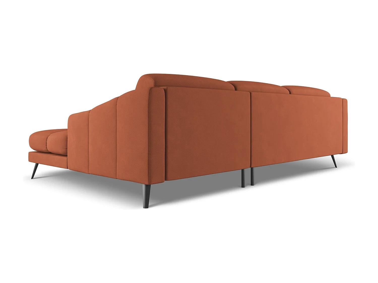 Ecksofa Rechts - Rechts - Chenille - Terrakotta - NALU