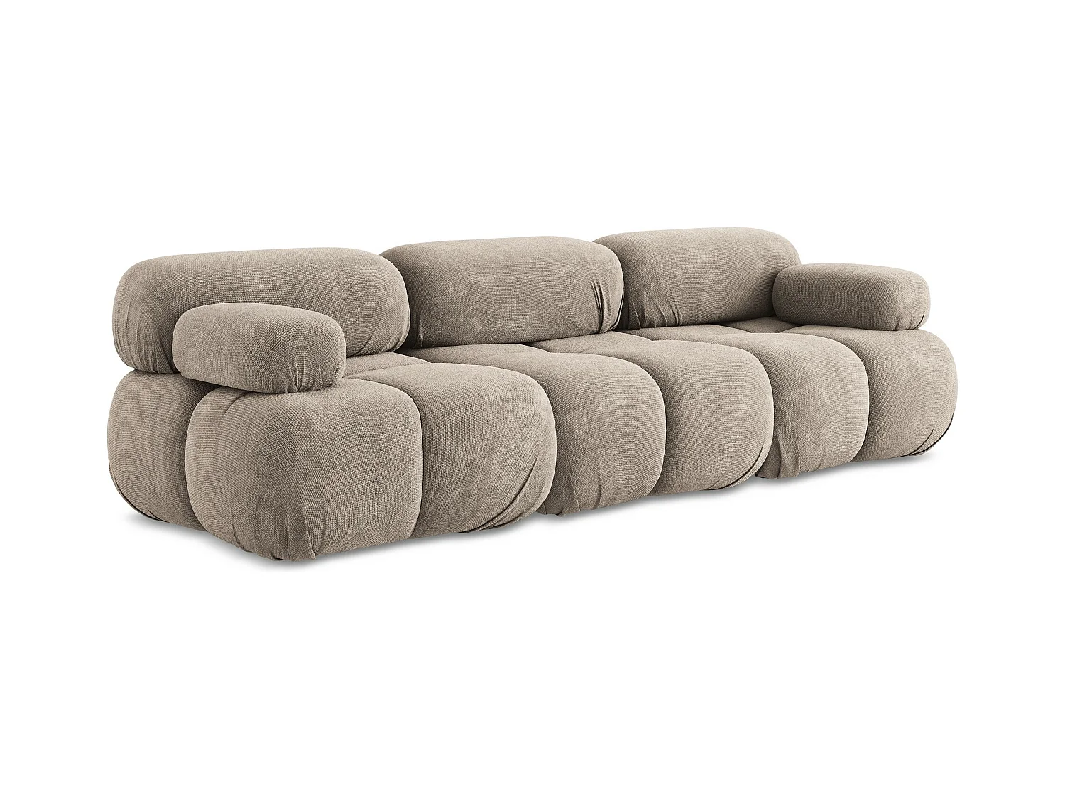 Canapé modulable 3 places en Chenille - beige foncé - LOKUA