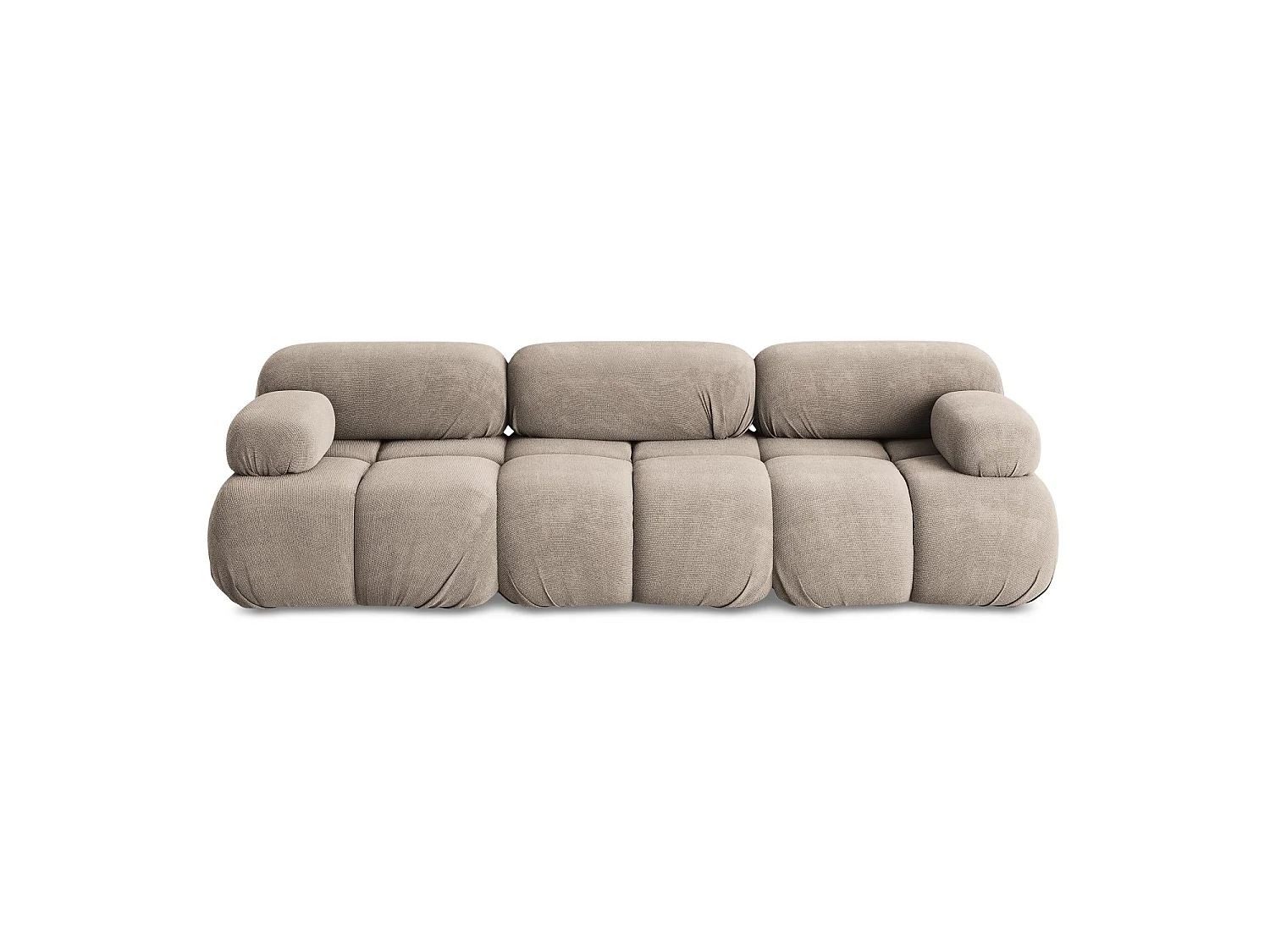 Canapé modulable 3 places en tissu chenille - beige foncé - SANREMO