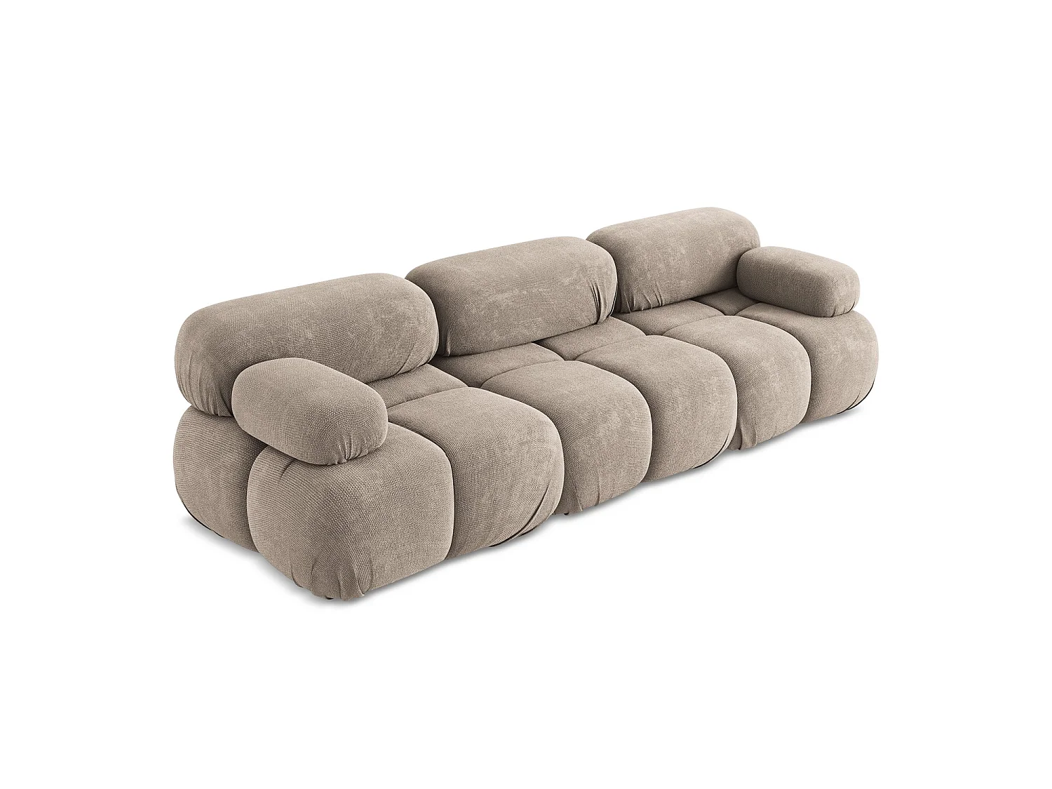 Canapé modulable 3 places en tissu chenille - beige foncé - SANREMO