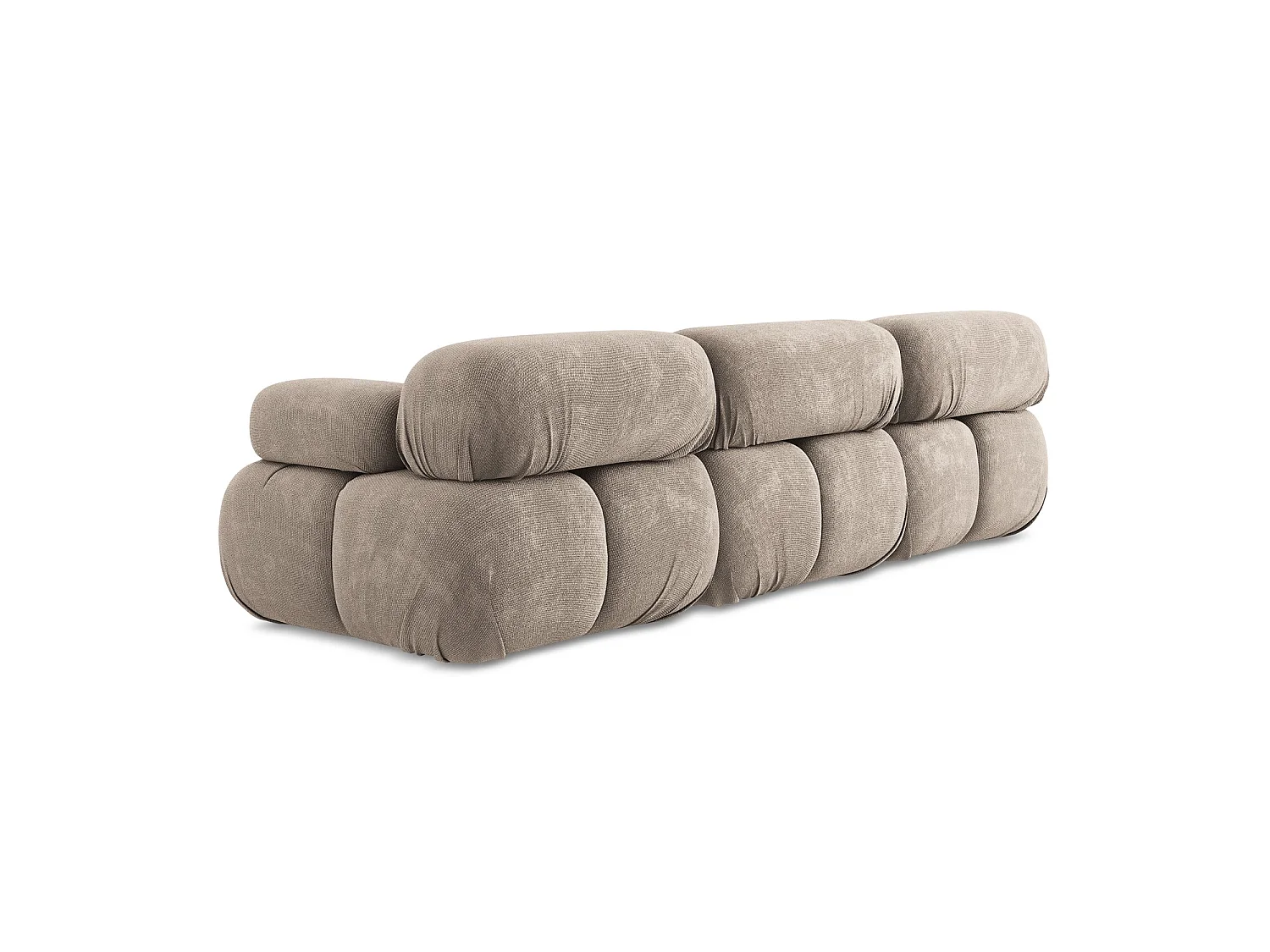 Canapé modulable 3 places en tissu chenille - beige foncé - SANREMO