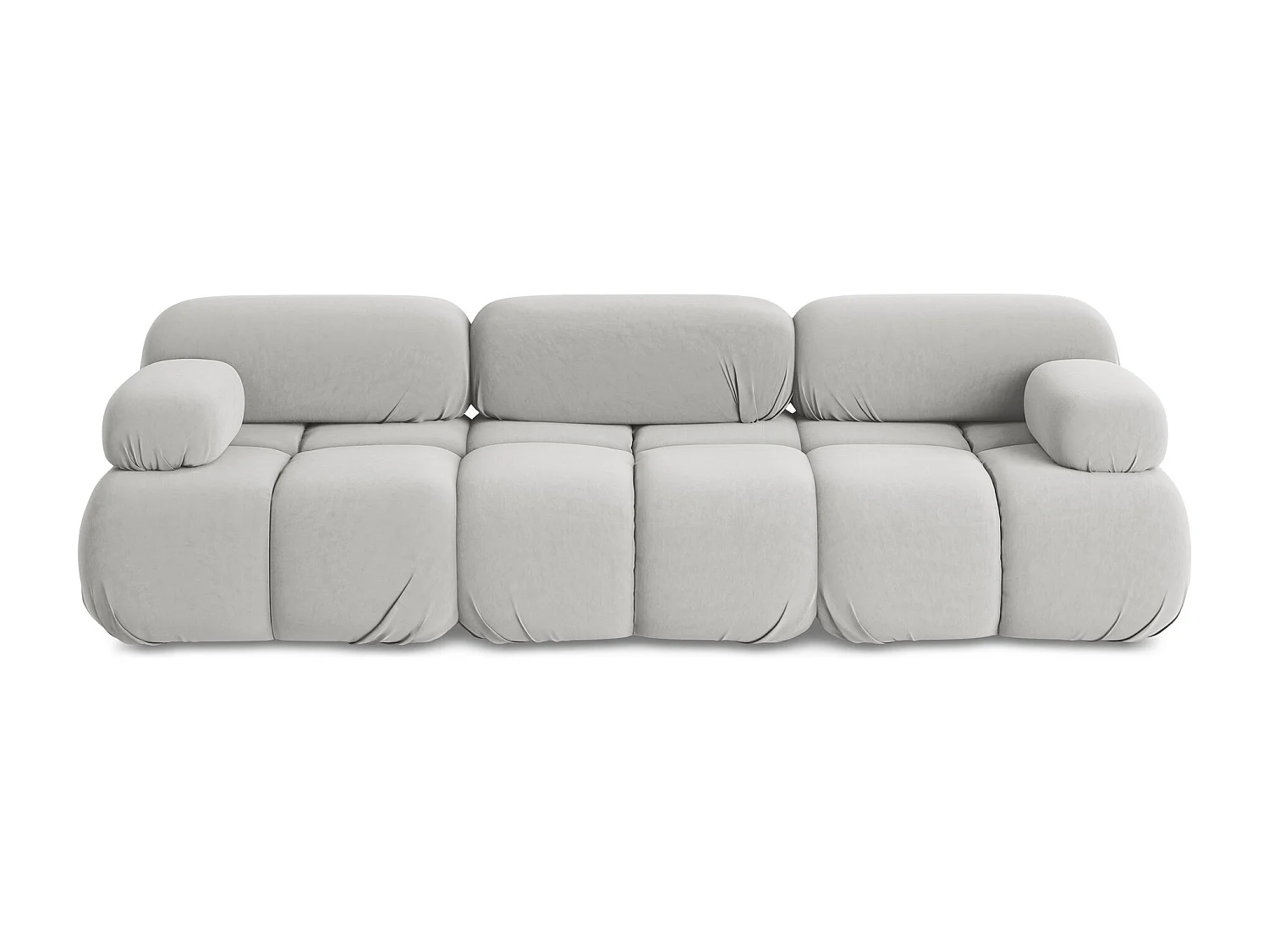 Modulares 3-Sitzer Sofa - - Samt - Silber - LOKUA