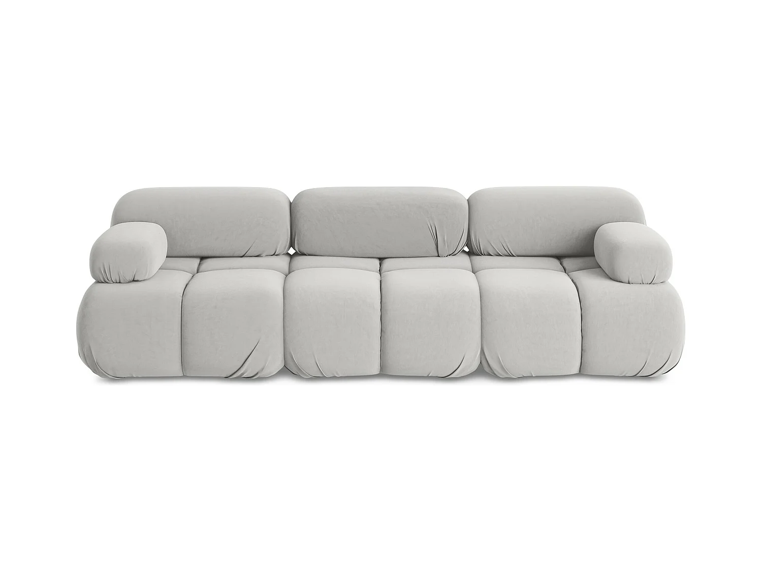 Canapé modulable 3 places en Samt - argent - LOKUA